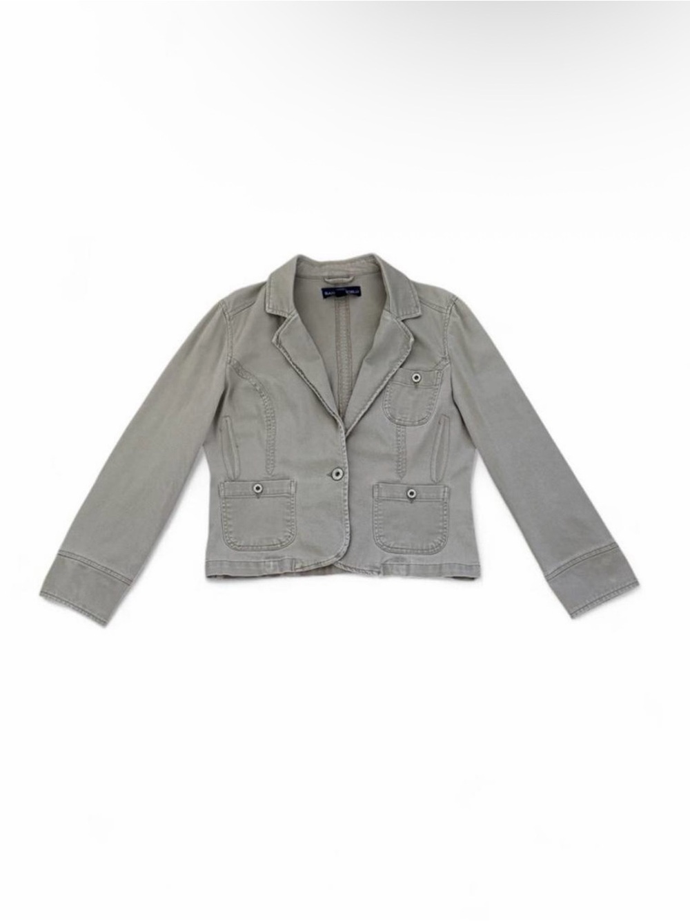 Light Gray Tailored Cotton Blazer Jacket